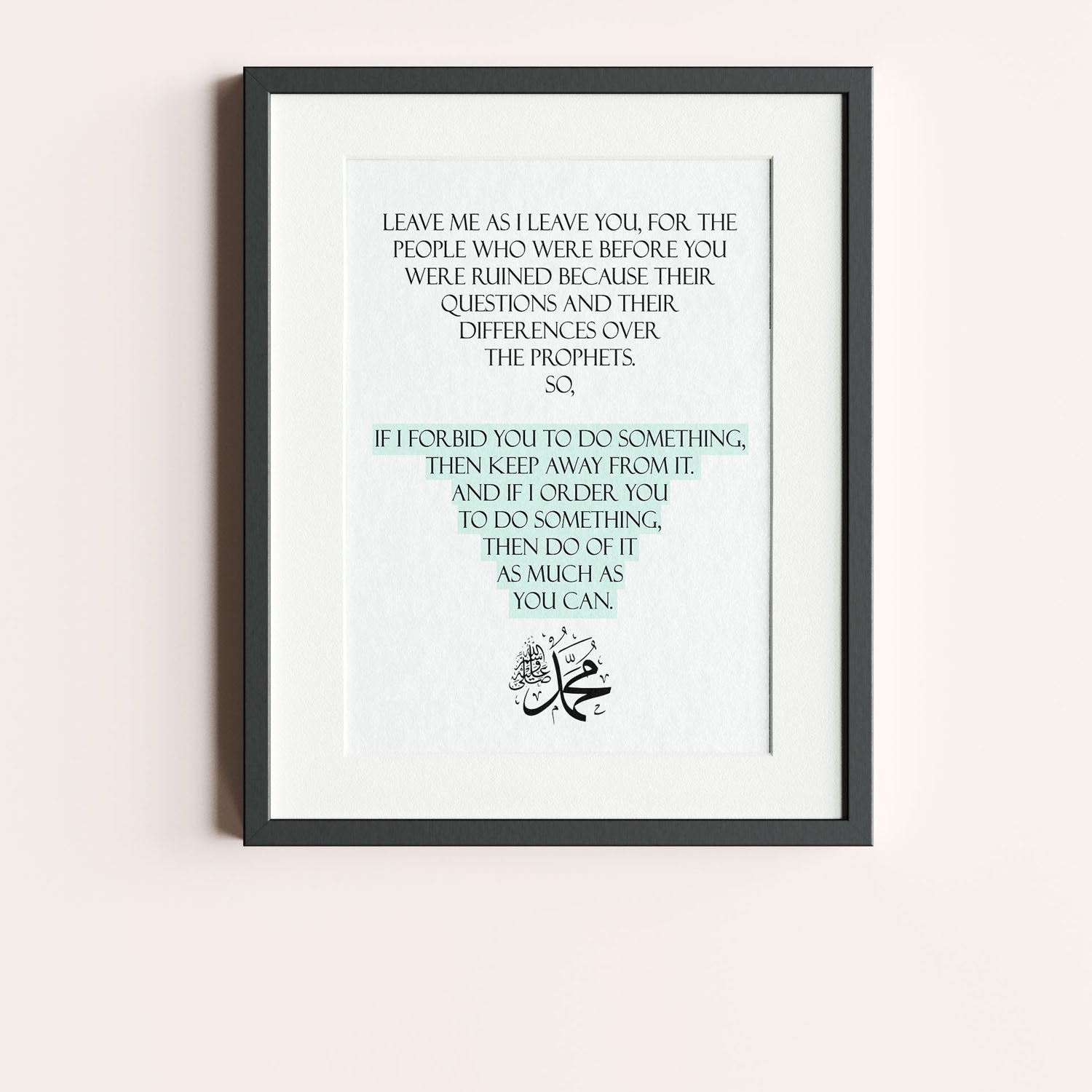 Islamic Lessons from Prophet Muhammad -Print